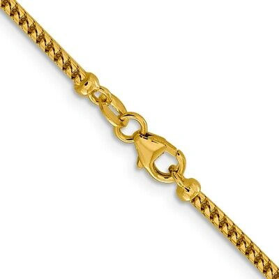 Pre-owned Skyjewelers Real 14kt Yellow Gold 2mm Franco Chain; 24 Inch; Lobster Clasp