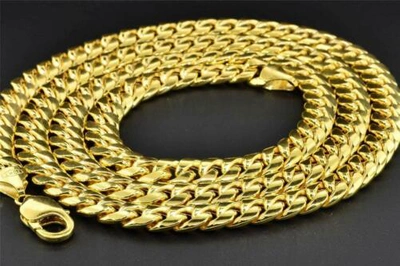 Pre-owned Jfl Diamonds & Timepieces 10k Yellow Gold Miami Cuban Semi Hollow 9mm Wide Chain 36" Necklace