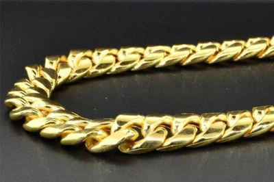 Pre-owned Jfl Diamonds & Timepieces 10k Yellow Gold Miami Cuban Semi Hollow 9mm Wide Chain 36" Necklace