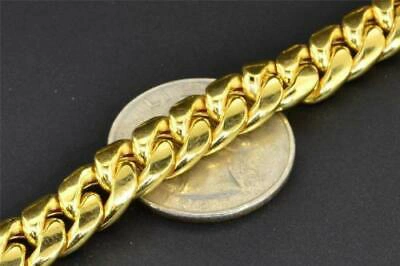 Pre-owned Jfl Diamonds & Timepieces 10k Yellow Gold Miami Cuban Semi Hollow 9mm Wide Chain 36" Necklace