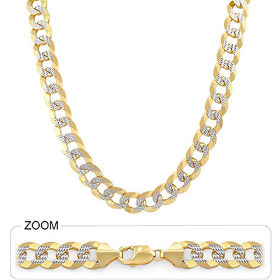 Pre-owned Gd Diamond 13.20mm 24" 122 Gm 14k Solid Gold Two Tone Men's Pave Heavy Cuban Chain Necklace In No Stone
