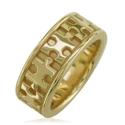 Pre-owned Undisclosed Autism Awareness Jigsaw Puzzle Piece Ring Band In 14k Yellow Gold, Ring Sizes 3.