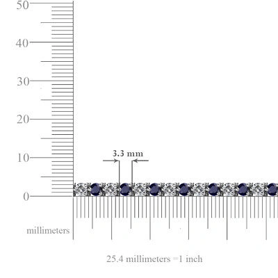 Pre-owned Trijewels Sapphire And Diamond Eternity Tennis Bracelet 5.45 Ctw 14k White Gold Jp:124787 In H-i
