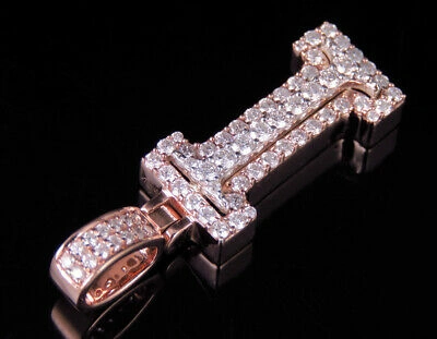 Pre-owned Jewelry Unlimited Custom 3d Letter I Initial Diamond Pendant Charm 10k Two Tone Gold 1.15 Ct 1.5" In G-h