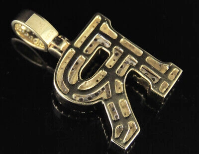 Pre-owned Jewelry Unlimited R Initial Custom Letter Diamond Pendant Charm In 10k Two Tone Gold 1.9 Ct 1.5" In G-h