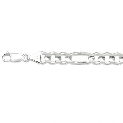Pre-owned Nova 14k Solid White Gold Mens Figaro Curb Link Chain/necklace 30" 7mm 55 Grams In No Stone