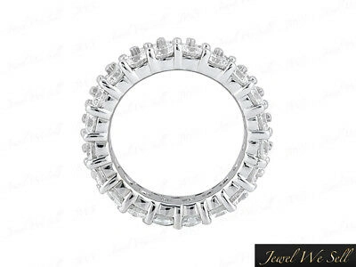 Pre-owned Jewelwesell 4.00carat Diamond Staggered 2row Shared Prong Eternity Band Ring 18k Gold H Si2