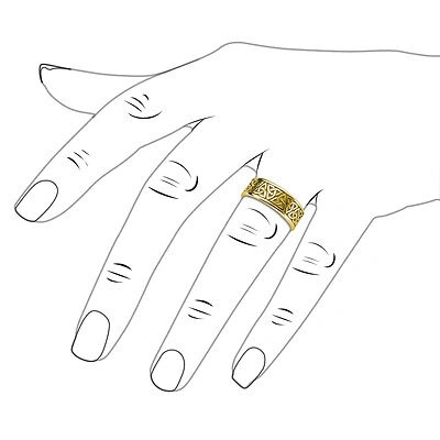 Pre-owned Trijewels High Polish 8.00 Mm Celtic Trinity Knot Unisex Wedding Band In 14k Yellow Gold.