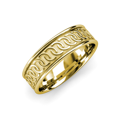 Pre-owned Trijewels High Polish 6.00 Mm Unisex Celtic Wedding Band 14k Yellow Gold Jp : 113028