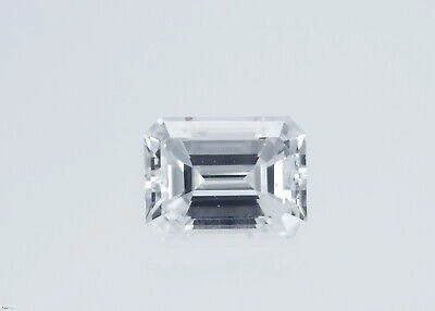 Pre-owned Kgm Diamonds Emerald Diamond Pendant Necklace 0.5-0.6ct F Vs2 Gia Solitaire 14k White Gold In White/colorless