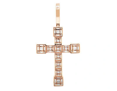 Pre-owned Jewelry Unlimited 10k Gold Baguette Diamond Cross 1.5" 2 3/4 Ct In G-h
