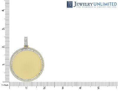 Pre-owned Memory 10k Yellow Gold  Frame Medallion Baguette Real Diamond Photo Engrave Pe...