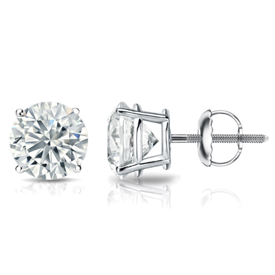Pre-owned Diamondstudscom 2 Carat Tw Lab Grown Diamond Stud Earrings In 14k White Gold (i-j Vs1-vs2)