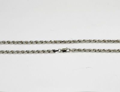 Pre-owned Gd Diamond 18.40gm 14k Solid Gold Unisex White Diamond Cut Necklace Rope Chain 24" 2.75mm