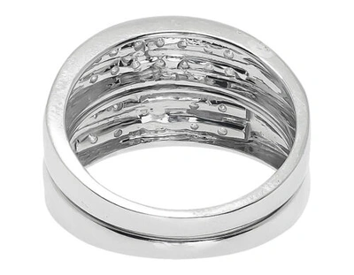 Pre-owned Jewelry Unlimited 14k White Gold Mens Ladies Round Princess Diamond Wedding Trio Ring Set 1/2 Ct