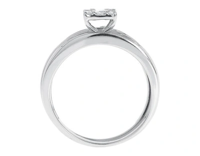 Pre-owned Jewelry Unlimited 14k White Gold Mens Ladies Round Princess Diamond Wedding Trio Ring Set 1/2 Ct