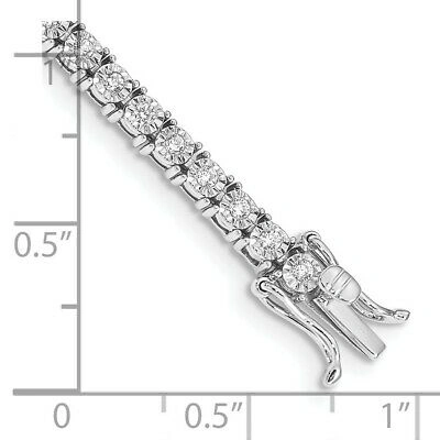 Pre-owned Skyjewelers Real 14kt White Gold Illusion Setting Diamond Chain Bracelet; 7 Inch