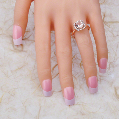 Pre-owned Patrick's Design 2.30ct 8mm Round Morganite & Diamond Engagement Wedding Ring 14k Rose Gold Pd56s In Rose / Peach