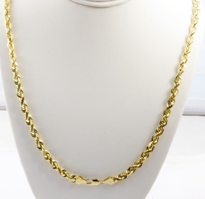 Pre-owned Gd Diamond 41 Gm 14k Solid Yellow Gold Men's Women's Rope Polished Chain Necklace 18" 6mm In No Stone