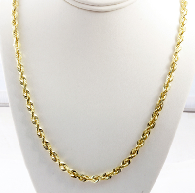 Pre-owned Gd Diamond 41 Gm 14k Solid Yellow Gold Men's Women's Rope Polished Chain Necklace 18" 6mm In No Stone