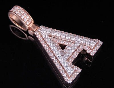 Pre-owned Jewelry Unlimited Custom 3d Letter A Initial Diamond Pendant Charm 10k Two Tone Gold 1.55 Ct 1.5" In G-h