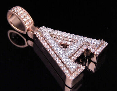 Pre-owned Jewelry Unlimited Custom 3d Letter A Initial Diamond Pendant Charm 10k Two Tone Gold 1.55 Ct 1.5" In G-h