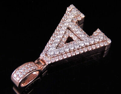 Pre-owned Jewelry Unlimited Custom 3d Letter A Initial Diamond Pendant Charm 10k Two Tone Gold 1.55 Ct 1.5" In G-h