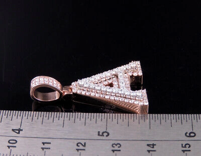 Pre-owned Jewelry Unlimited Custom 3d Letter A Initial Diamond Pendant Charm 10k Two Tone Gold 1.55 Ct 1.5" In G-h