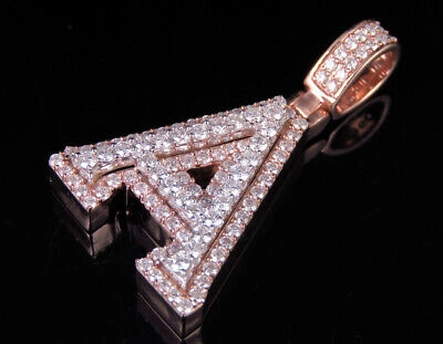 Pre-owned Jewelry Unlimited Custom 3d Letter A Initial Diamond Pendant Charm 10k Two Tone Gold 1.55 Ct 1.5" In G-h