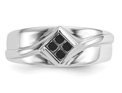 Pre-owned Harmony Mens 1/2 Carat (ctw) Black Diamond Ring In 14k White Gold