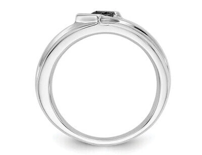 Pre-owned Harmony Mens 1/2 Carat (ctw) Black Diamond Ring In 14k White Gold