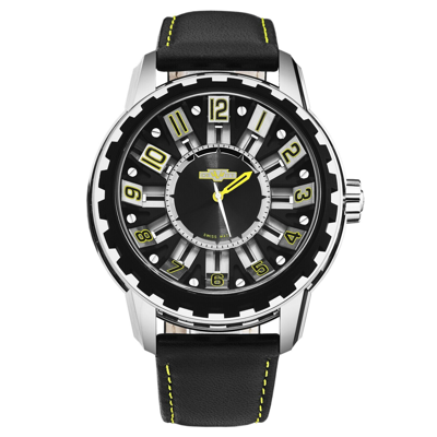 Pre-owned Dewitt Men's 'academia Slide' Black Dial Black Titanium Bezel Ac.sld.005 Rpb