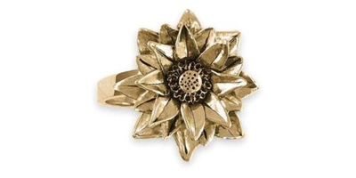 Pre-owned Esquivel And Fees Lotus Ring Jewelry 14k Gold Handmade Lotus Flower Ring Lot1-rg