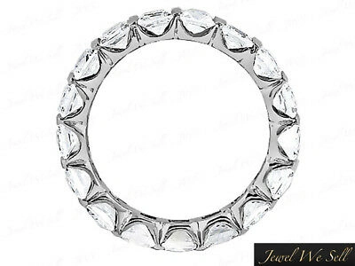 Pre-owned Jewelwesell 3.40ct Princess Diamond U-prong Eternity Wedding Band Ring 14k White Gold I Si2