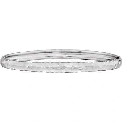 Pre-owned Roxx Fine Jewelry Hammered Bangle Bracelet In 14k White Or Yellow Gold 5mm Slip On Bracelet