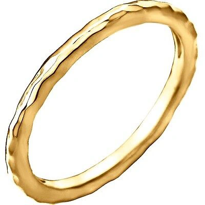 Pre-owned Roxx Fine Jewelry Hammered Bangle Bracelet In 14k White Or Yellow Gold 5mm Slip On Bracelet