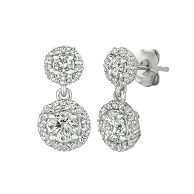 Pre-owned Morris 1.00 Ct Natural Diamond Earrings G-h Si In 14k White Gold