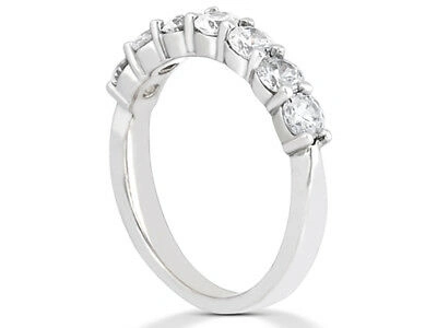 Pre-owned Jewelwesell Classic 0.70ct Diamond Wedding Band Ring Platinum Round Cut F Vs1 Prong Setting In G