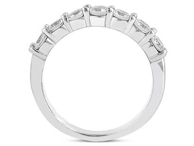 Pre-owned Jewelwesell Classic 0.70ct Diamond Wedding Band Ring Platinum Round Cut F Vs1 Prong Setting In G