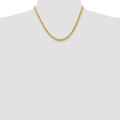 Pre-owned Skyjewelers Real 10kt Yellow Gold 4.5mm Diamond-cut Rope Chain; 18 Inch; Lobster Clasp