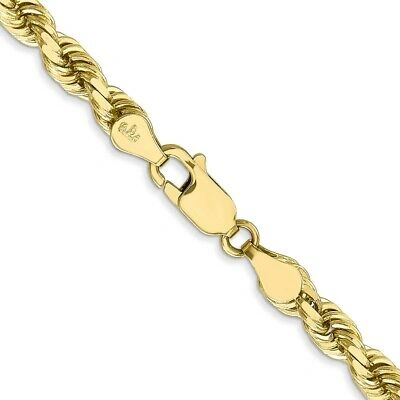 Pre-owned Skyjewelers Real 10kt Yellow Gold 4.5mm Diamond-cut Rope Chain; 18 Inch; Lobster Clasp