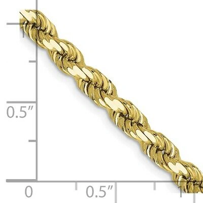 Pre-owned Skyjewelers Real 10kt Yellow Gold 4.5mm Diamond-cut Rope Chain; 18 Inch; Lobster Clasp