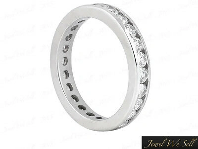 Pre-owned Jewelwesell 0.70ct Round Diamond Classic Channel Set Wedding Eternity Band Ring Platinum Si1 In G