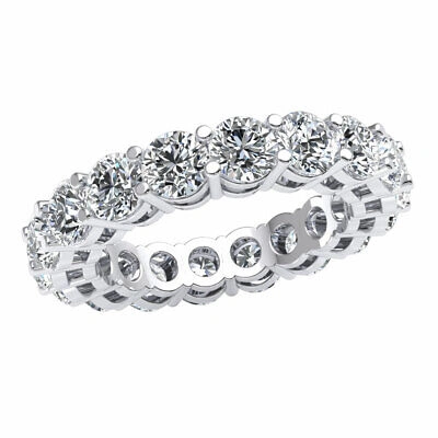 Pre-owned Jewelwesell 5.4 Ct Open Gallery Prong Eternity Wedding Band Ring Round Cut Diamond 14k Gold