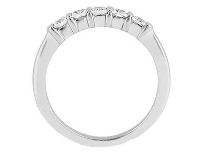 Pre-owned Jewelwesell 5stone 1.15ct Diamond Wedding Band Ring 10k White Gold Princess G-h I1 Channel In Gh