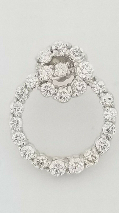 Pre-owned Teachers Jewelry 14k White Gold Love Knot Diamond Earrings Round Double Circle 2.50 Ct. Diamonds In G-h