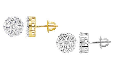 Pre-owned Jewelry Unlimited 10k Flower Cluster Real Diamond Stud Earrings 10mm 2.65ct In G-h