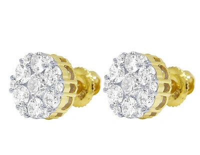 Pre-owned Jewelry Unlimited 10k Flower Cluster Real Diamond Stud Earrings 10mm 2.65ct In G-h