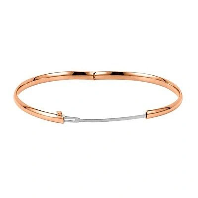 Pre-owned Roxx Fine Jewelry Bangle Bracelet 6mm 14k Yellow Gold Polished Hinged 7.5" Slip On 1/4" Wide Stack