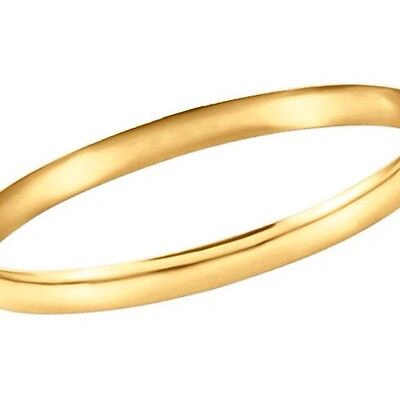 Pre-owned Roxx Fine Jewelry Bangle Bracelet 6mm 14k Yellow Gold Polished Hinged 7.5" Slip On 1/4" Wide Stack